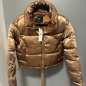 Cropped Puffer Jacket Gold - 7 for All Mankind NWT - Size: XS